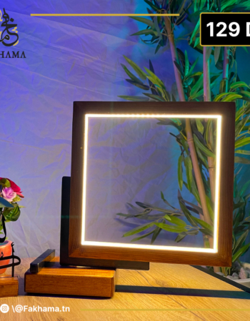 Lampe Carrée Design en Bois & Fer – Éclairage LED Moderne