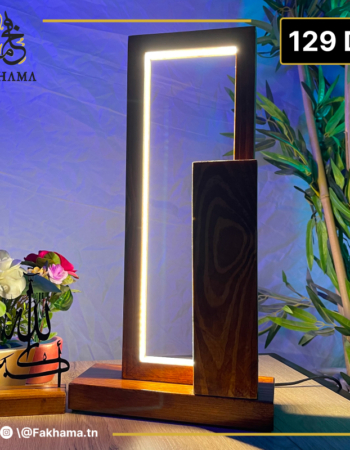 Lampe Design en Bois Teck – Éclairage LED Moderne